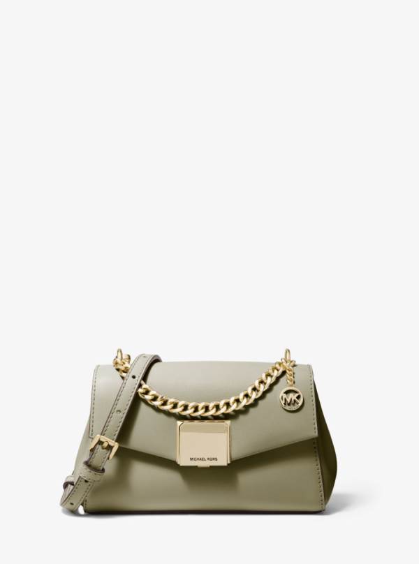 Damske Spojková Taška Michael Kors Lita Small Leather Olivovo Zelená - Kabelky Michael Kors Slevy | BRUXL-2584
